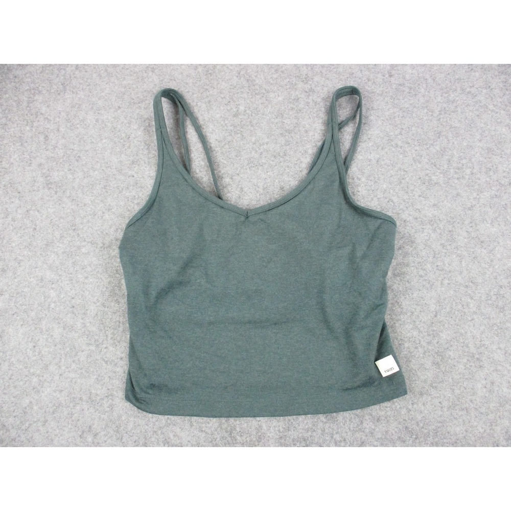 Vuori Tank Top Womens 2XS* Green Cross Back Camisole Cropped Yoga Athletic